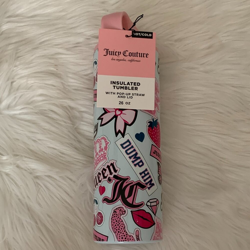 JUICY COUTURE Enamel Printed Insulated Tumbler 26 oz